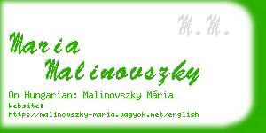 maria malinovszky business card
