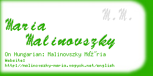 maria malinovszky business card